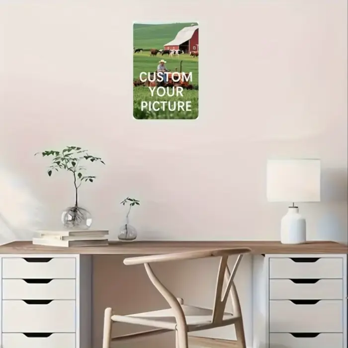 Affiche murale personnalisée en métal forgé 2D rétro