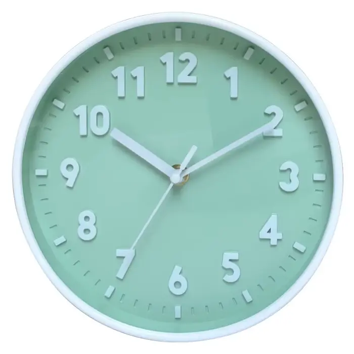 Horloge murale 3D mignonne de 8 pouces, horloge murale silencieuse à piles, horloge ronde colorée sa
