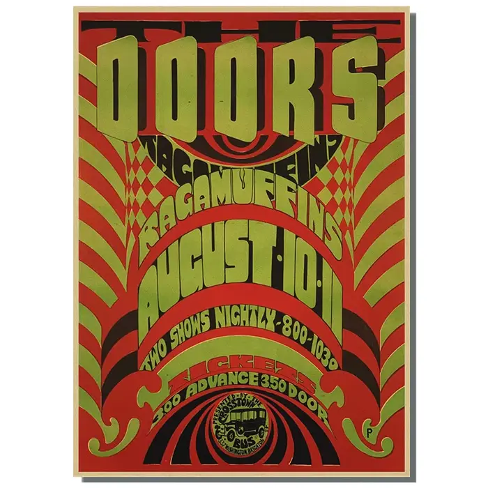 The Doors Jim Morrison-Affiche murale vintage en papier kraft