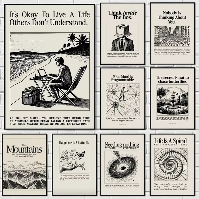 Affiche de Discipline inspirante, autocollant de l'espace parfait, auto-adhésif pour bureau, Home cinéma, décor artistique mural, cadeau fantaisie