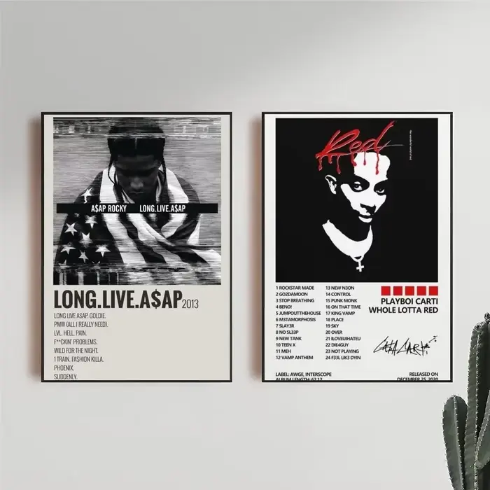 Couverture d'album de musique Pop Rap A-ASAP r-rockky, peinture sur toile esthétique, affiche murale, image d'art, décoration de salle
