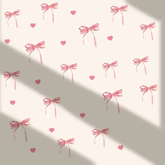Autocollant mural créatif avec nœud rose