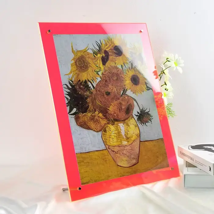 Cadres photo en acrylique modernes avec support, cadre flottant sans cadre pour affichage de bureau,