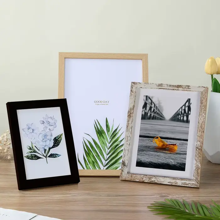 Cadre photo en bois pour accrocher au mur 10x15 15x20 20x25cm A4