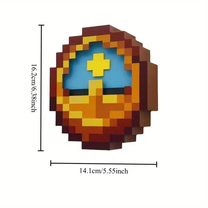 Horloge tendance imprimée en 3D de style pixel de haute qualité 24 heures – décor mural ou de bureau