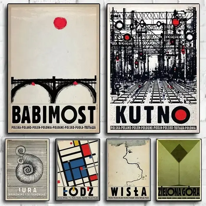 Affiches rétro originales De pologne locale picturale Babimost Podhale Wista