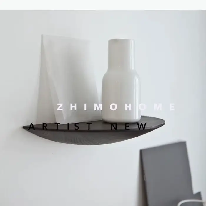 Étagère murale semi-circulaire moderne en bois massif, décoration murale pour salon et chambre, artisanat suspendu, accessoires de décoration intérieure