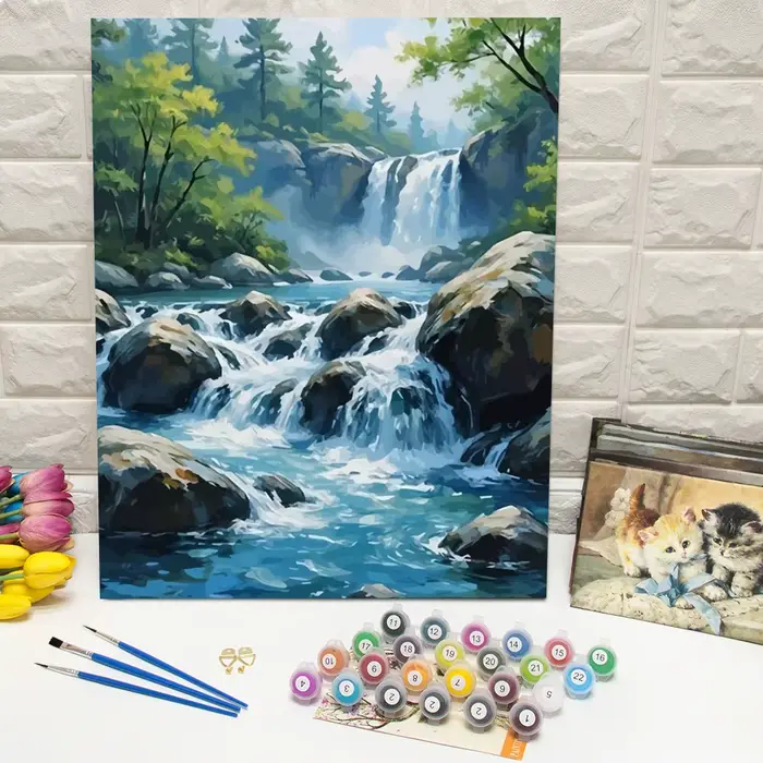 Peinture par numéros Huacan : Cascade