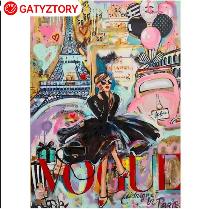 Cadre Gatyztoire, images par numéros pour adultes, peinture à base zéro, toile abstraite pour femme,