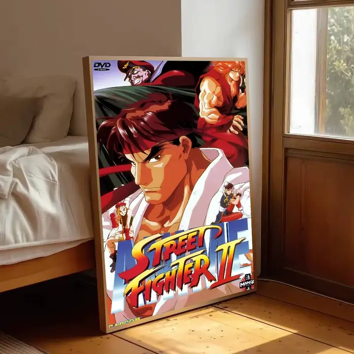Affiche de jeu vidéo Street Fighter, autocollante, décoration murale pour salle d'entrée, restaurant