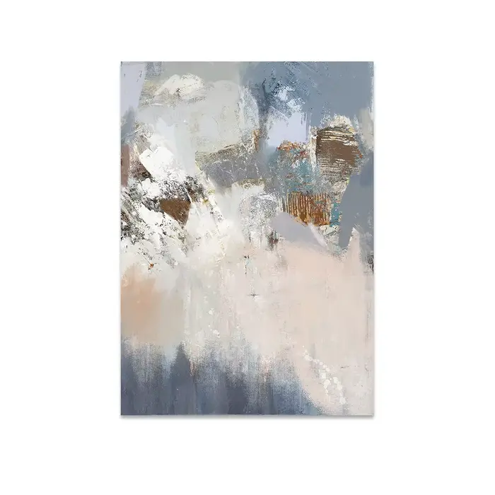 Peinture sur Toile Murale Abstraite Nordique, Couleur Bleu Or Bergame, Imprimés et Affiches, Gérer l