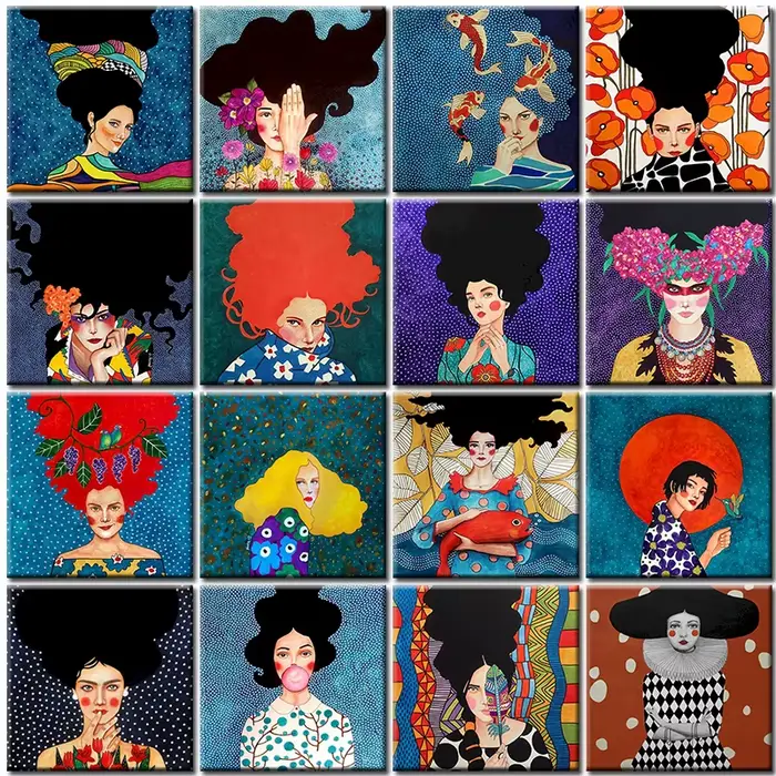 Peinture par numéros fille huile bricolage cadre coloriage par numéro Portrait photo décoration de la maison dessin sur toile Kits peints à la main