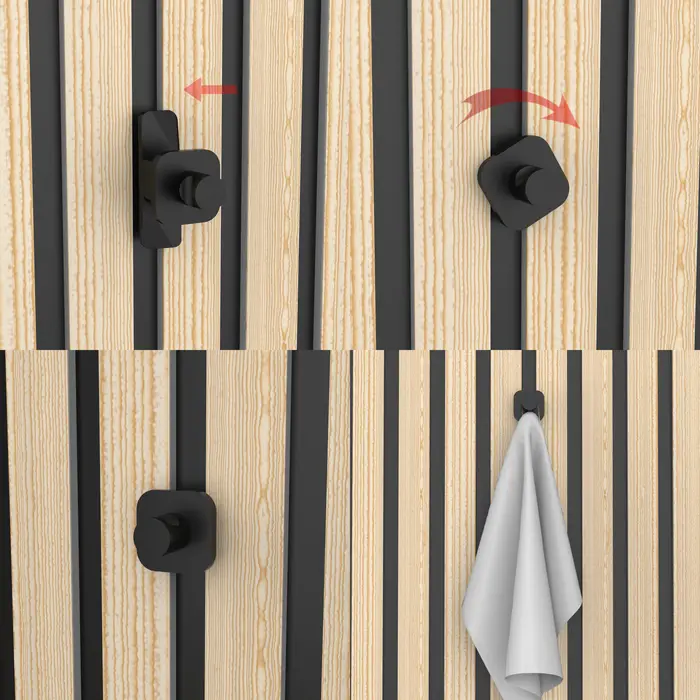 1 panneau insonorisant robuste avec crochet auxiliaire multifonctionnel, noir/blanc, adapté aux pann