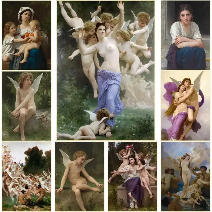 Affiche d'art classique, peinture à l'huile sur toile, figure de femme, art mural pour salon