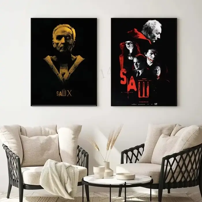 H-film d'horreur scie esthétique toile peinture affiche mur Art photo chambre décoration