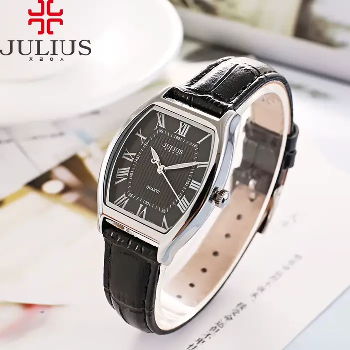 Horloge à Quartz japonaise en cuir véritable, rétro, classique, montre pour hommes, montre pour femm