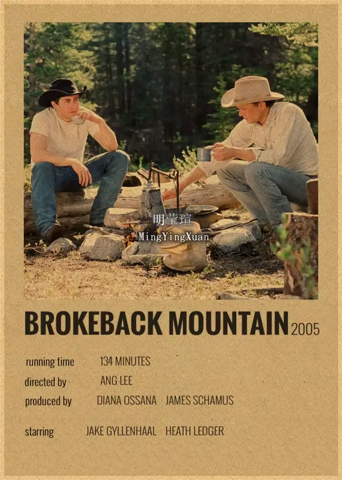 Film romantique classique Brokeback affiche de montagne Kraft Club papier Vintage