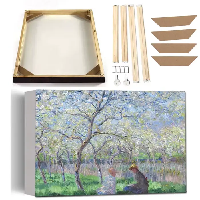 Affiche de printemps par la Seine de Claude Monet avec cadre