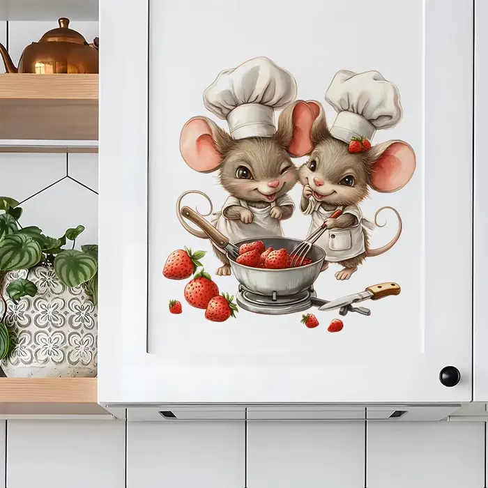 Autocollant mural de Chef de souris de dessin animé