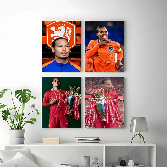 Affiche autocollante de la star du football V-Virgil van Dijk