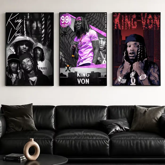 K-King Rapper Von Painting Calligraphy Wall Art Canvas Poster Impression décorative de qualité supérieure pour la maison, pour le salon et la chambre à coucher