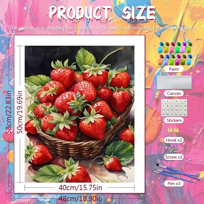 Peinture à l'huile numérique fraise