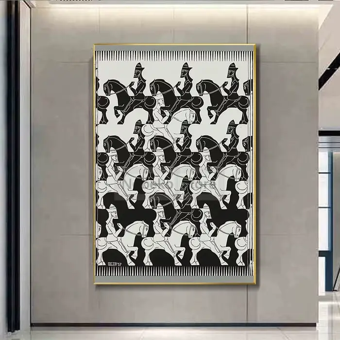 Affiche de peinture sur toile abstraite pour la décoration de la maison, poster mural avec poisson de la région de distribution, Maurits, anscher Escher, gérer l'art de la chambre
