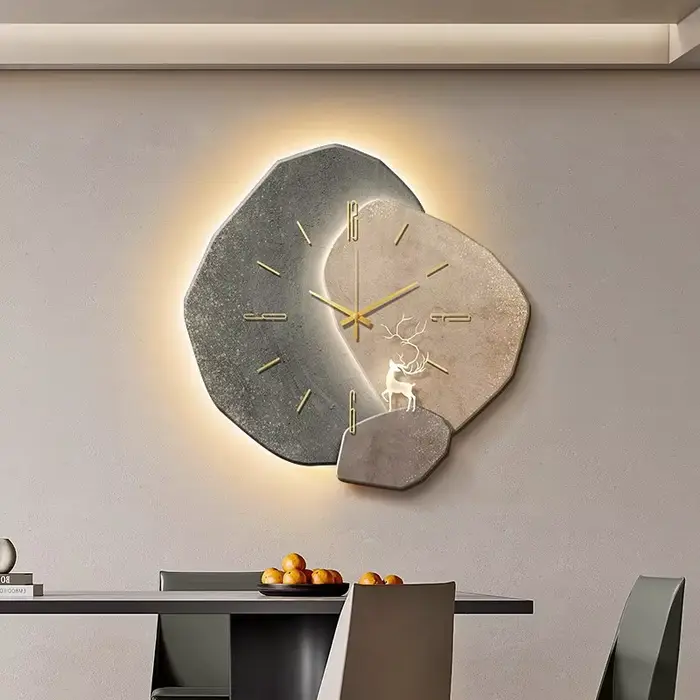 Lucky stone Restaurant horloge murale salon moderne Simple nouveau haut de gamme silencieux maison