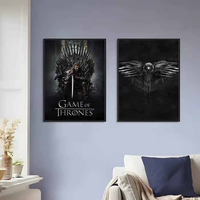 Peinture sur toile de la série télévisée G-game Of Thrones, calligraphie, art pour salle de bain, salon, décoration murale de la maison