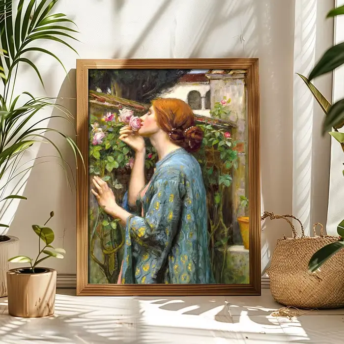 Affiche de portrait de femme pré-Raphaëliste