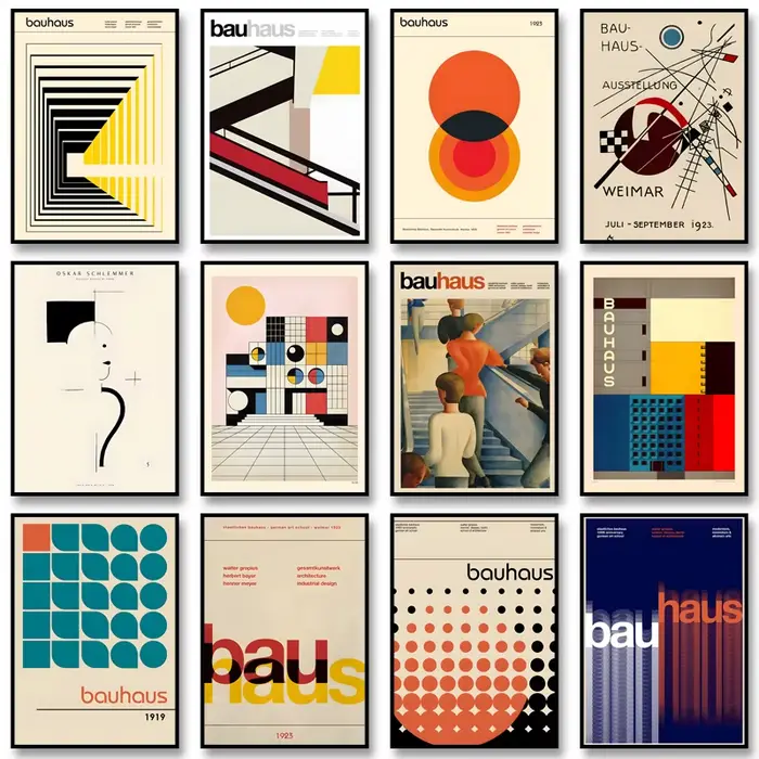 Bauhaus exposition affiche Art Inspiration impression toile peinture rétro abstrait mur Art photo pour salon décoration de la maison