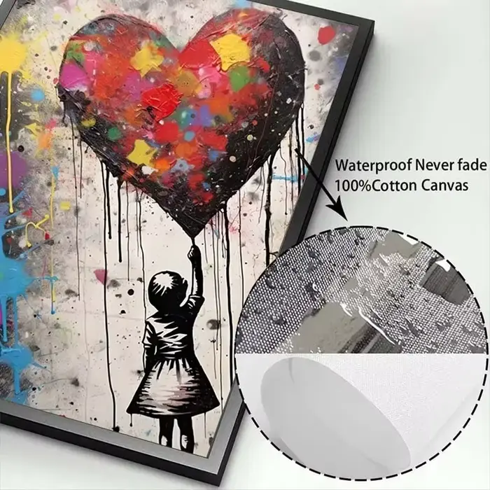 Banksy Graffiti garçon fille avec ballon sur toile affiches imprime Pop Street mur Art peinture pour salon décor à la maison Cuadros