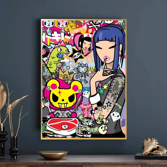 Affiche de dessin animé t-tokidoki Kawaii, autocollant en papier imperméable, décoration murale pour