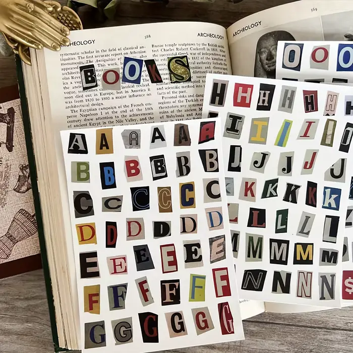Autocollants de lettres de l'alphabet vintage