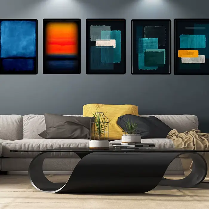Mark Rothko – réplique d'art bleu et noir