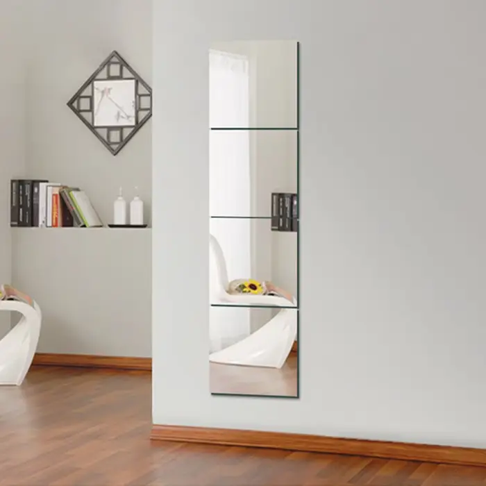 Autocollants muraux miroir acrylique carré 3D auto-adhésifs