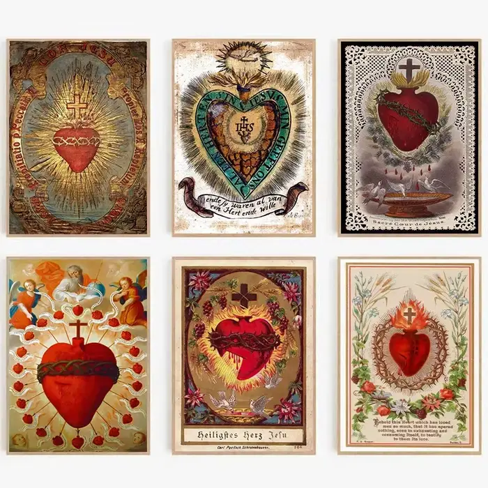 Toile de peinture sans cadre du Sacré-Cœur de Jésus