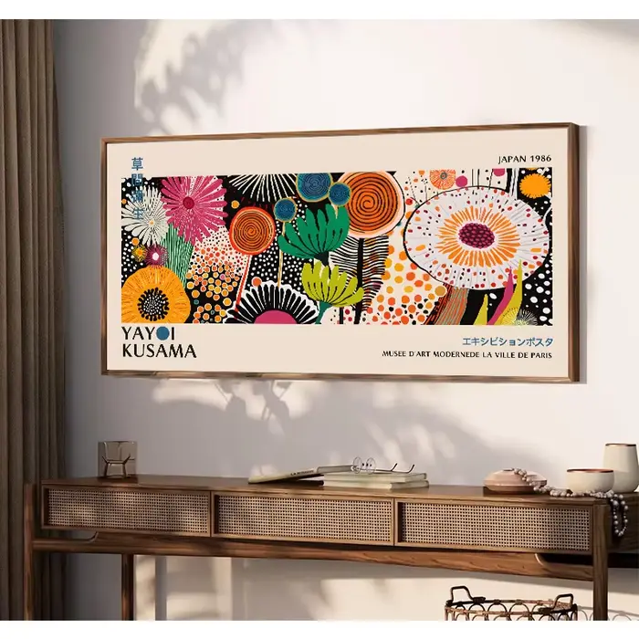 Yayoi Kusama – affiche d'exposition de fleurs