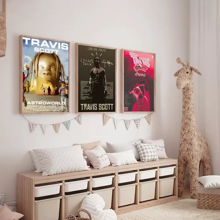 Travis Scott Rodeo Astroworld Album de musique peinture calligraphie HD toile affiche salon chambre bar décoration esthétique