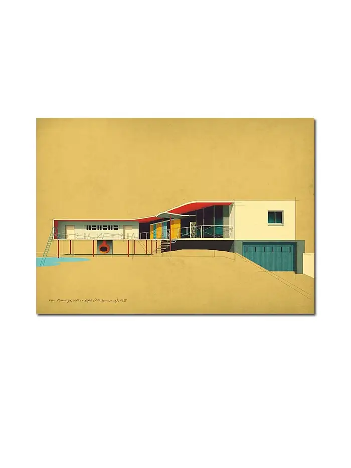 Affiche sur toile Pierre Koenig Villa La Roche Villa Rozenburg 1955, art mural moderne du milieu du