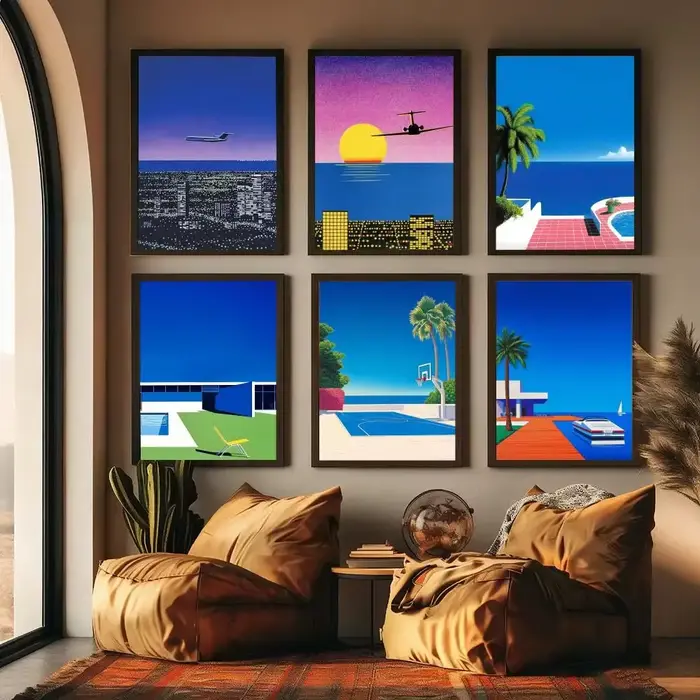 H-hiroshi Nagai œuvre peinture calligraphie haute qualité coton toile affiche mur Art pour salon café maison décor