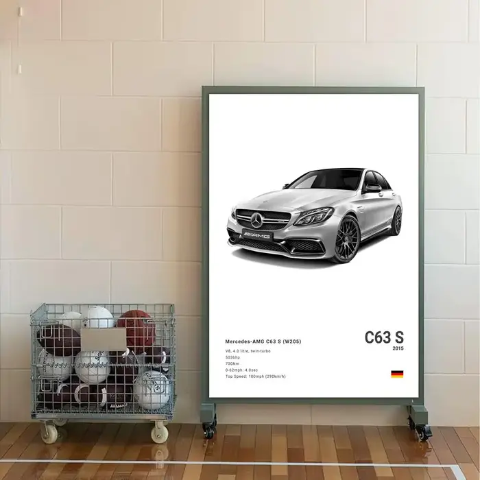 Affiche de supercar AMG GT, Art mural esthétique imperméable de qualité supérieure, conçu pour le sa