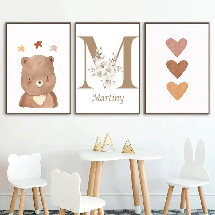 Affiches personnalisées avec nom de bébé