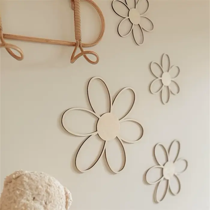 Scandinave découpé marguerite fleur décoration murale