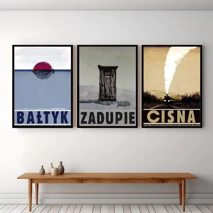 Affiches murales rétro originales de pologne