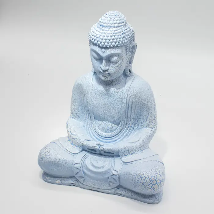 Meditation Buddha Lamp Sky Blue - Oval Stand