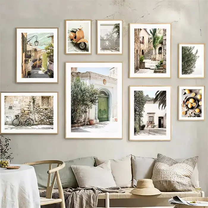 Affiches d'architecture espagnoles et d'italie Puglia