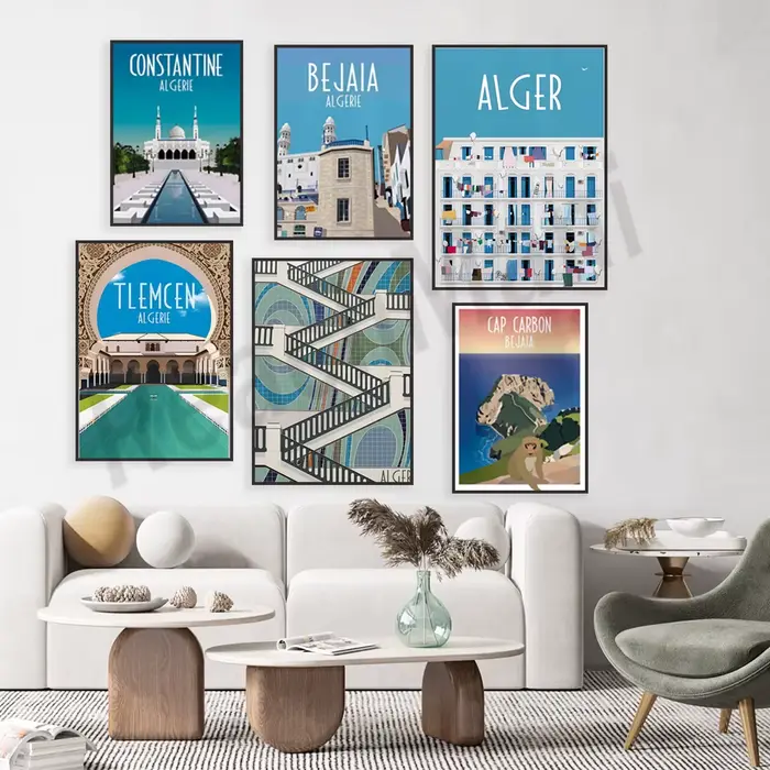 Affiche Algérie, affiche Algiers minimaliste