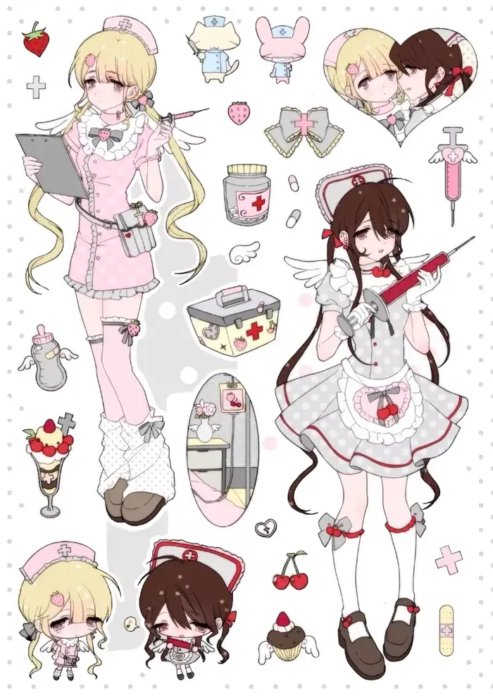 Autocollants mignons de style manga