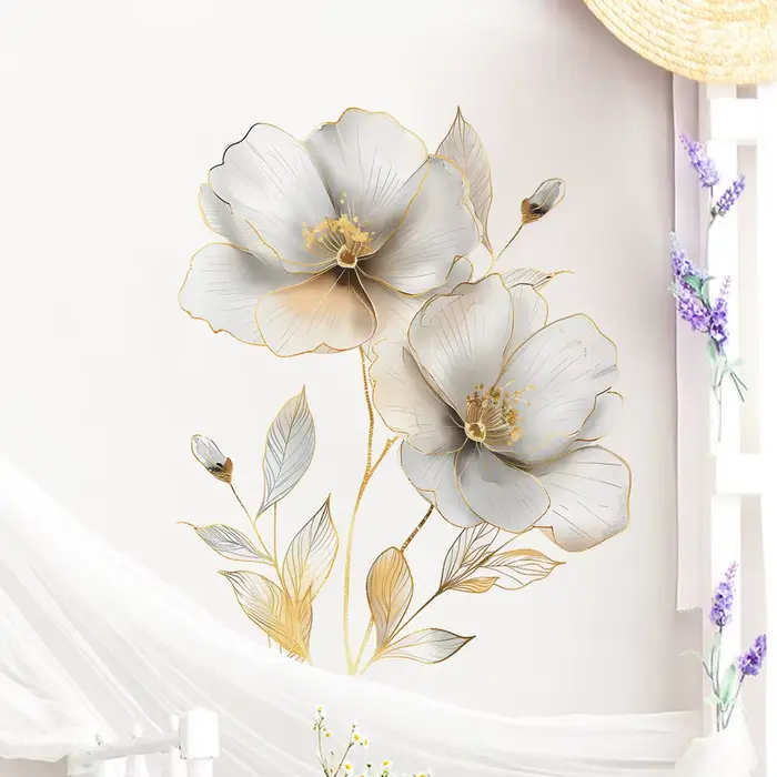 Autocollant mural de belles fleurs